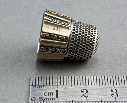 Antique Sterling Silver and Gold Thimble - Stern